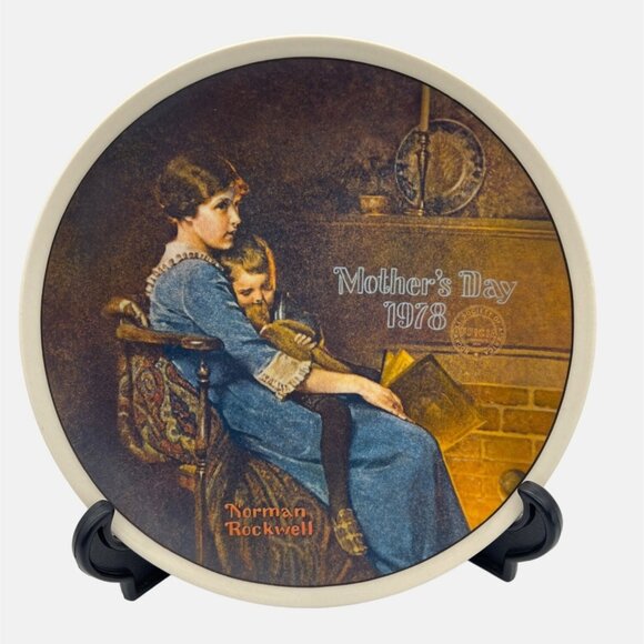 1978 Knowles Norman Rockwell Mother's Day Collectible Plate Porcelain China 8.5" - Picture 1 of 4